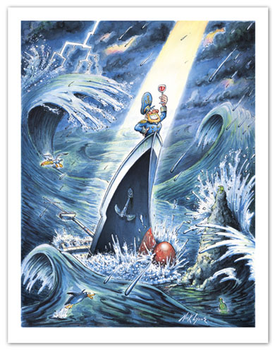 Captain on sinking ship drinks a good wine